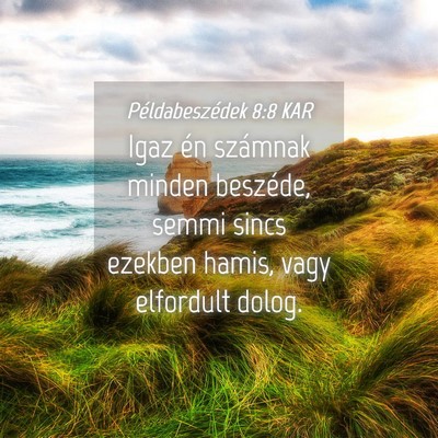 Picture 04 - Példabeszédek 8:8 KAR - Igaz én számnak minden beszéde, semmi sincs - Bible Verse Picture