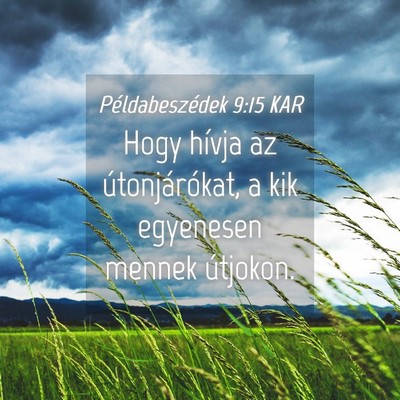 Picture 04 - Példabeszédek 9:15 KAR - Hogy hívja az útonjárókat, a kik egyenesen - Bible Verse Picture