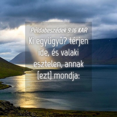 Picture 04 - Példabeszédek 9:16 KAR - Ki együgyû? térjen ide, és valaki esztelen, - Bible Verse Picture