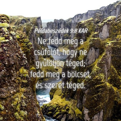 Picture 04 - Példabeszédek 9:8 KAR - Ne fedd meg a csúfolót, hogy ne gyûlöljön - Bible Verse Picture