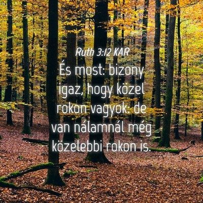 Picture 04 - Ruth 3:12 KAR - És most: bizony igaz, hogy közel rokon vagyok: - Bible Verse Picture