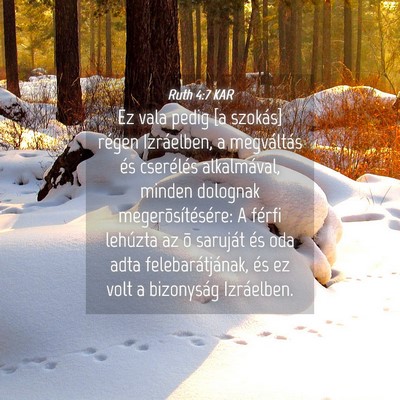 Picture 04 - Ruth 4:7 KAR - Ez vala pedig [a szokás] régen Izráelben, a - Bible Verse Picture