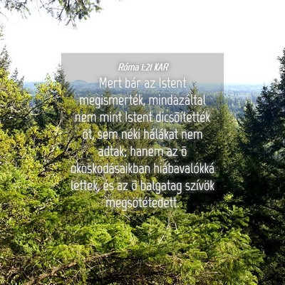 Picture 04 - Róma 1:21 KAR - Mert bár az Istent megismerték, mindazáltal - Bible Verse Picture