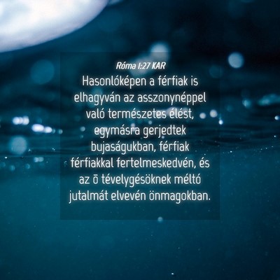 Picture 04 - Róma 1:27 KAR - Hasonlóképen a férfiak is elhagyván az - Bible Verse Picture