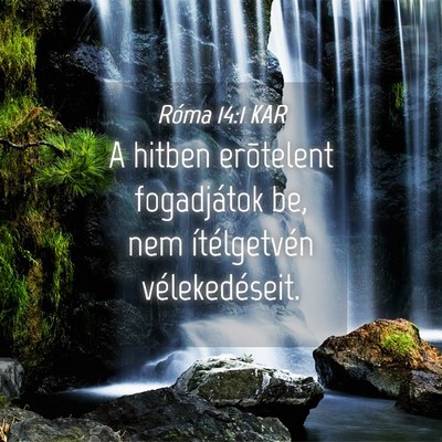 Picture 04 - Róma 14:1 KAR - A hitben erõtelent fogadjátok be, nem - Bible Verse Picture
