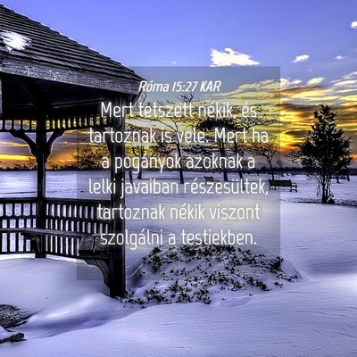 Picture 04 - Róma 15:27 KAR - Mert tetszett nékik, és tartoznak is vele. Mert - Bible Verse Picture