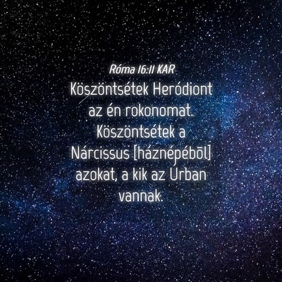 Picture 04 - Róma 16:11 KAR - Köszöntsétek Heródiont az én rokonomat. - Bible Verse Picture
