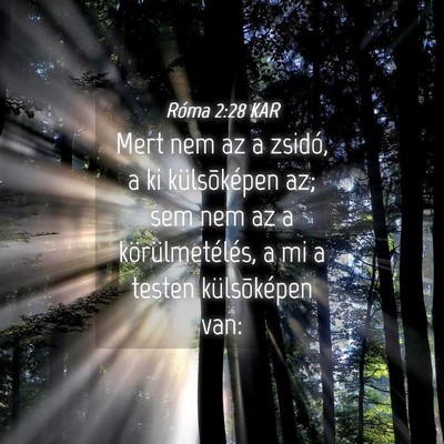 Picture 04 - Róma 2:28 KAR - Mert nem az a zsidó, a ki külsõképen az; sem - Bible Verse Picture