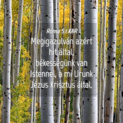 Picture 04 - Róma 5:1 KAR - Megigazulván azért hit által, békességünk - Bible Verse Picture