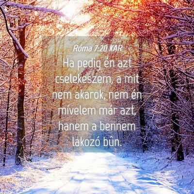 Picture 04 - Róma 7:20 KAR - Ha pedig én azt cselekeszem, a mit nem akarok, - Bible Verse Picture