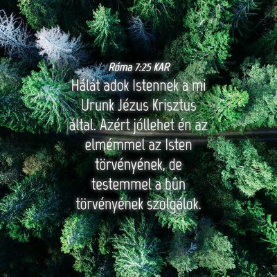 Picture 04 - Róma 7:25 KAR - Hálát adok Istennek a mi Urunk Jézus Krisztus - Bible Verse Picture