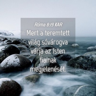 Picture 04 - Róma 8:19 KAR - Mert a teremtett világ sóvárogva várja az - Bible Verse Picture