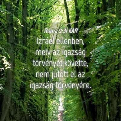 Picture 04 - Róma 9:31 KAR - Izráel ellenben, mely az igazság törvényét - Bible Verse Picture
