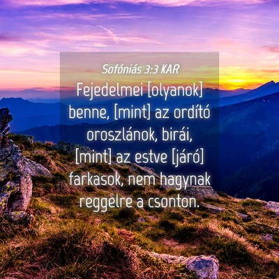 Picture 04 - Sofóniás 3:3 KAR - Fejedelmei [olyanok] benne, [mint] az ordító - Bible Verse Picture