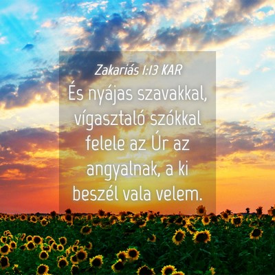 Picture 04 - Zakariás 1:13 KAR - És nyájas szavakkal, vígasztaló szókkal - Bible Verse Picture