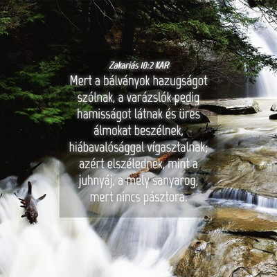 Picture 04 - Zakariás 10:2 KAR - Mert a bálványok hazugságot szólnak, a - Bible Verse Picture