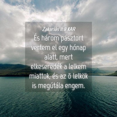 Picture 04 - Zakariás 11:8 KAR - És három pásztort vertem el egy hónap alatt, - Bible Verse Picture