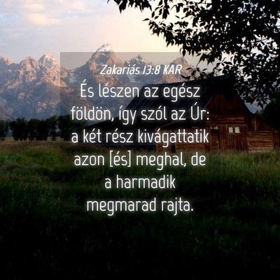 Picture 04 - Zakariás 13:8 KAR - És lészen az egész földön, így szól az - Bible Verse Picture