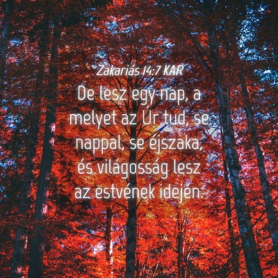 Picture 04 - Zakariás 14:7 KAR - De lesz egy nap, a melyet az Úr tud, se nappal, - Bible Verse Picture