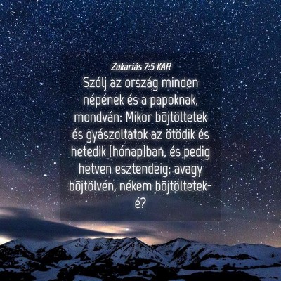 Picture 04 - Zakariás 7:5 KAR - Szólj az ország minden népének és a - Bible Verse Picture
