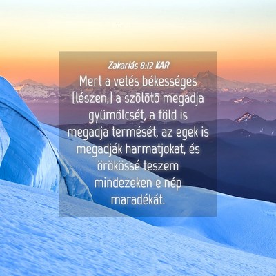 Picture 04 - Zakariás 8:12 KAR - Mert a vetés békességes [lészen,] a - Bible Verse Picture