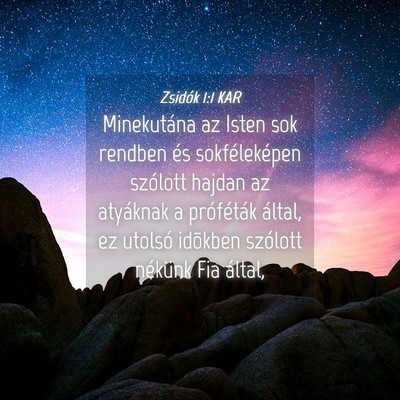 Picture 04 - Zsidók 1:1 KAR - Minekutána az Isten sok rendben és - Bible Verse Picture