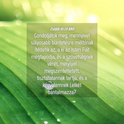 Picture 04 - Zsidók 10:29 KAR - Gondoljátok meg, mennyivel súlyosabb - Bible Verse Picture