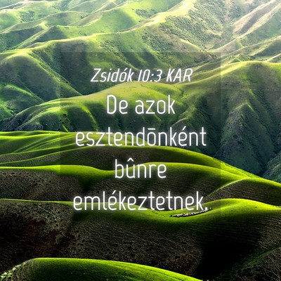 Picture 04 - Zsidók 10:3 KAR - De azok esztendõnként bûnre - Bible Verse Picture