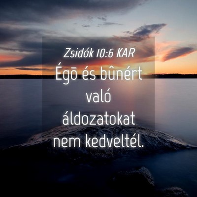 Picture 04 - Zsidók 10:6 KAR - Égõ és bûnért való áldozatokat nem - Bible Verse Picture