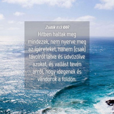 Picture 04 - Zsidók 11:13 KAR - Hitben haltak meg mindezek, nem nyerve meg az - Bible Verse Picture