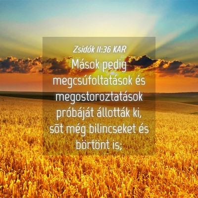 Picture 04 - Zsidók 11:36 KAR - Mások pedig megcsúfoltatások és - Bible Verse Picture