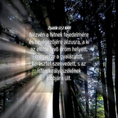 Picture 04 - Zsidók 12:2 KAR - Nézvén a hitnek fejedelmére és - Bible Verse Picture