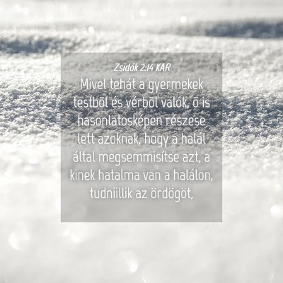 Picture 04 - Zsidók 2:14 KAR - Mivel tehát a gyermekek testbõl és vérbõl - Bible Verse Picture