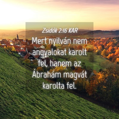 Picture 04 - Zsidók 2:16 KAR - Mert nyilván nem angyalokat karolt fel, hanem az - Bible Verse Picture