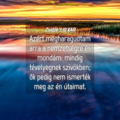 Picture 04 - Zsidók 3:10 KAR - Azért megharagudtam arra a nemzetségre és - Bible Verse Picture