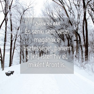 Picture 04 - Zsidók 5:4 KAR - És senki sem veszi magának e tisztességet, - Bible Verse Picture