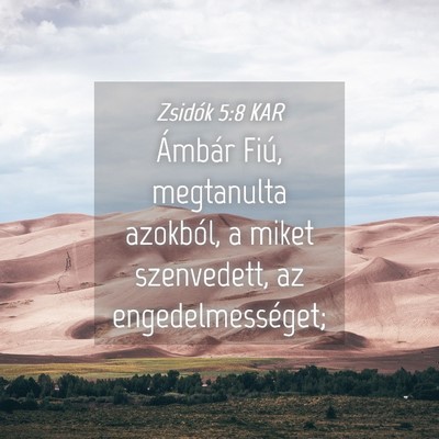 Picture 04 - Zsidók 5:8 KAR - Ámbár Fiú, megtanulta azokból, a miket - Bible Verse Picture