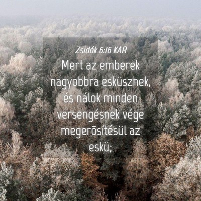Picture 04 - Zsidók 6:16 KAR - Mert az emberek nagyobbra esküsznek, és nálok - Bible Verse Picture
