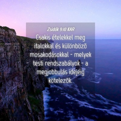 Picture 04 - Zsidók 9:10 KAR - Csakis ételekkel meg italokkal és különbözõ - Bible Verse Picture