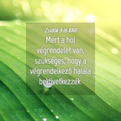 Picture 04 - Zsidók 9:16 KAR - Mert a hol végrendelet van, szükséges, hogy a - Bible Verse Picture
