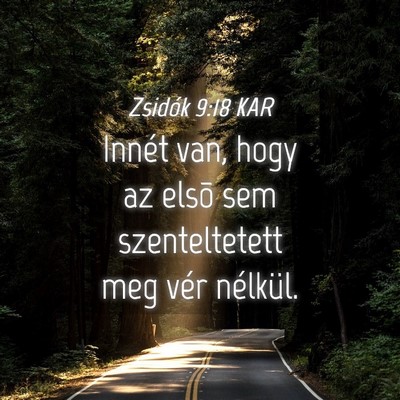 Picture 04 - Zsidók 9:18 KAR - Innét van, hogy az elsõ sem szenteltetett meg - Bible Verse Picture