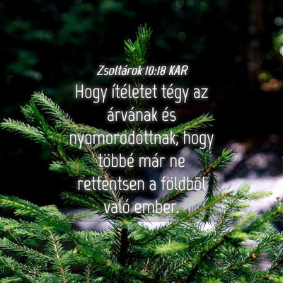 Picture 04 - Zsoltárok 10:18 KAR - Hogy ítéletet tégy az árvának és - Bible Verse Picture