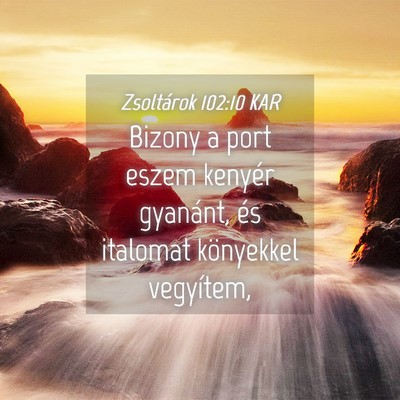 Picture 04 - Zsoltárok 102:10 KAR - Bizony a port eszem kenyér gyanánt, és - Bible Verse Picture