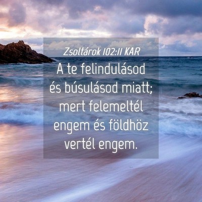 Picture 04 - Zsoltárok 102:11 KAR - A te felindulásod és búsulásod miatt; mert - Bible Verse Picture