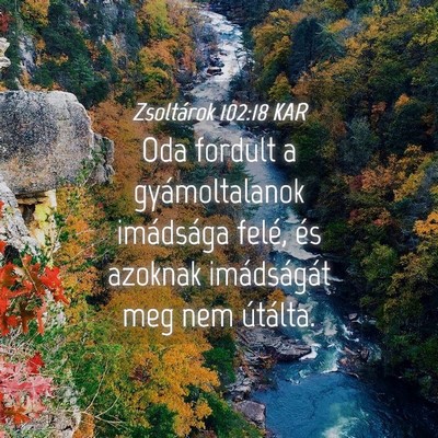 Picture 04 - Zsoltárok 102:18 KAR - Oda fordult a gyámoltalanok imádsága felé, - Bible Verse Picture