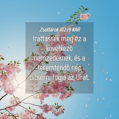 Picture 04 - Zsoltárok 102:19 KAR - Irattassék meg ez a következõ nemzedéknek, - Bible Verse Picture