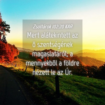 Picture 04 - Zsoltárok 102:20 KAR - Mert alátekintett az õ szentségének - Bible Verse Picture