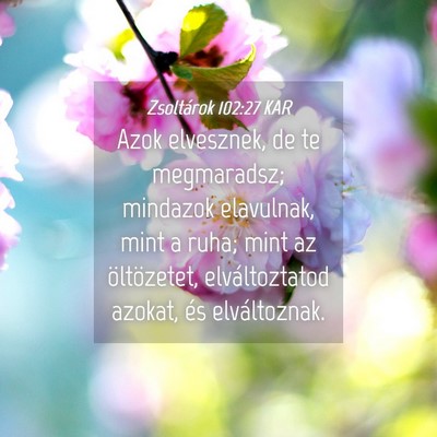 Picture 04 - Zsoltárok 102:27 KAR - Azok elvesznek, de te megmaradsz; mindazok - Bible Verse Picture
