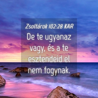 Picture 04 - Zsoltárok 102:28 KAR - De te ugyanaz vagy, és a te esztendeid el nem - Bible Verse Picture