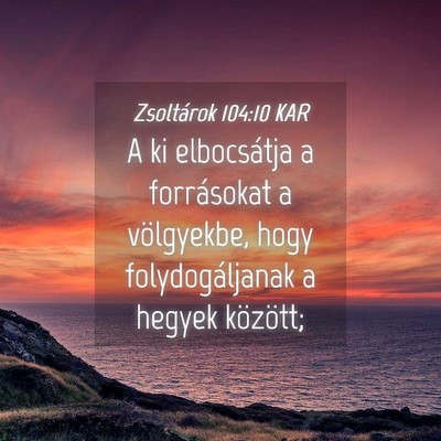 Picture 04 - Zsoltárok 104:10 KAR - A ki elbocsátja a forrásokat a völgyekbe, hogy - Bible Verse Picture